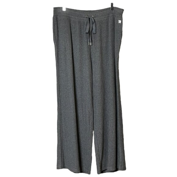 NWT Calvin Klein Ribbed Wide Leg Loungewear Wide Leg Pants in Gray - Picture 1 of 2
